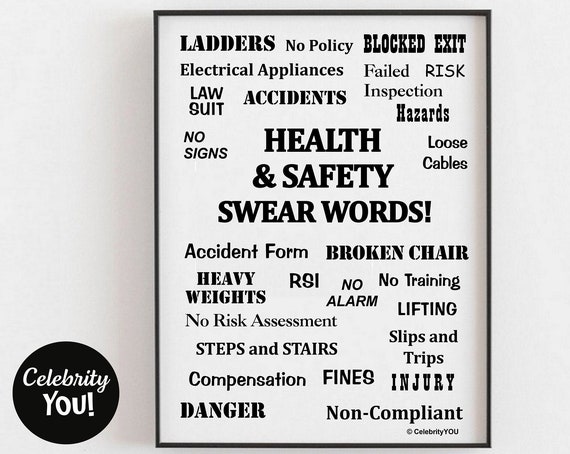 Health Safety Swear Words Funny Office Art Print