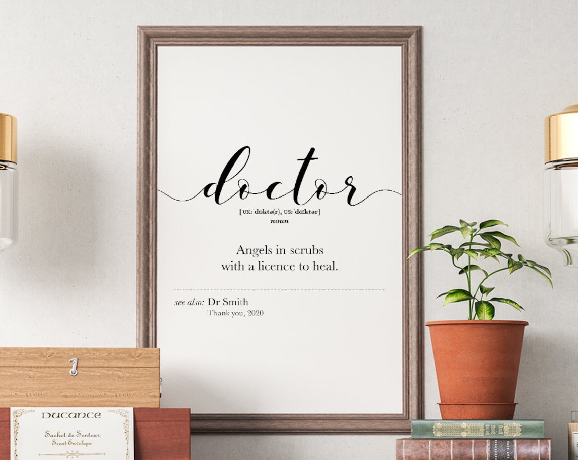 Personalized Doctor Appreciation Gift, Thank You Poster