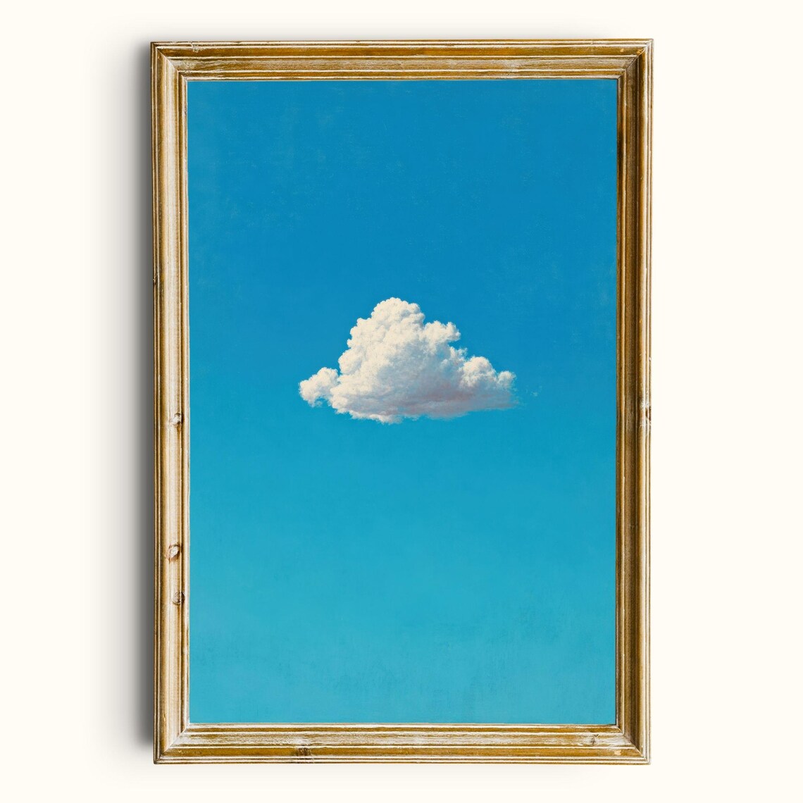 Fluffy White Cloud Print Minimalist Blue Sky Printable Wall Art Digital Download