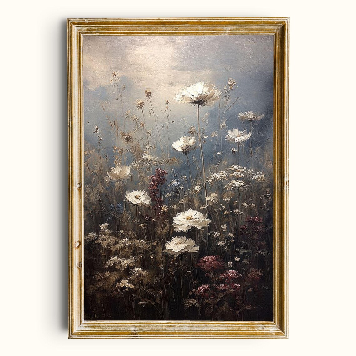 Vintage Wildflower Meadow Poster, Botanical Decor