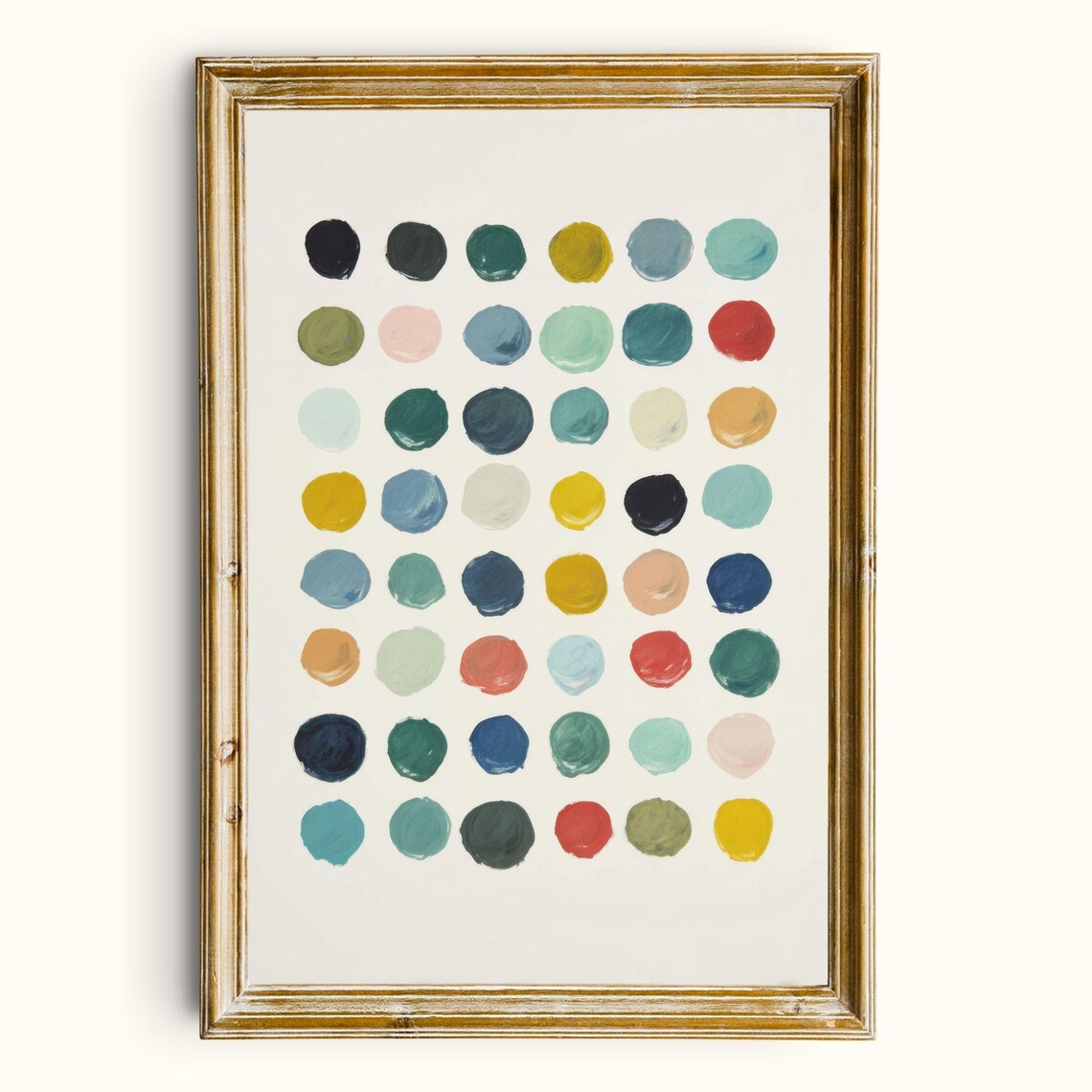 Colorful Polka Dot Art Print Mid Century Modern Playful Decor Digital Download