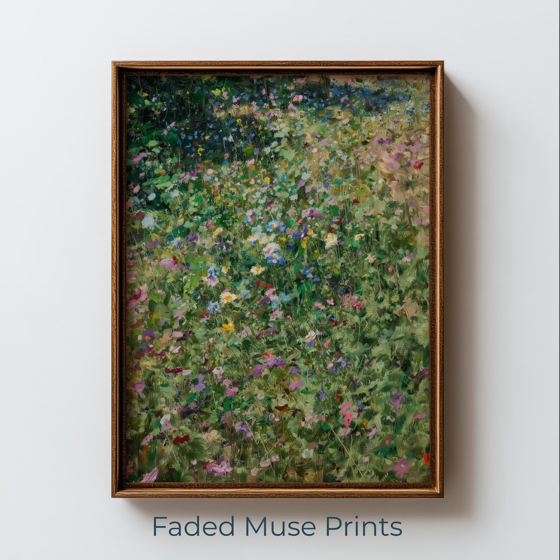 Impressionist Wildflower Meadow Art Print, Cottagecore Floral