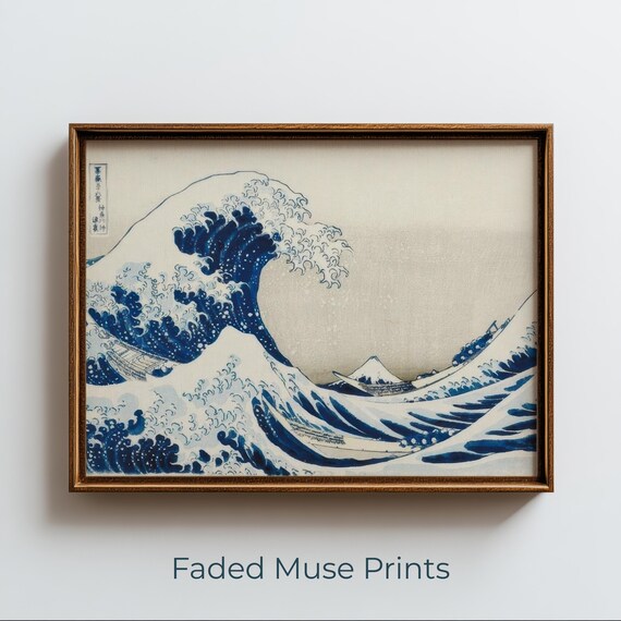 The Great Wave Off Kanagawa Print Vintage Japanese Coastal Art Digital Download 1635