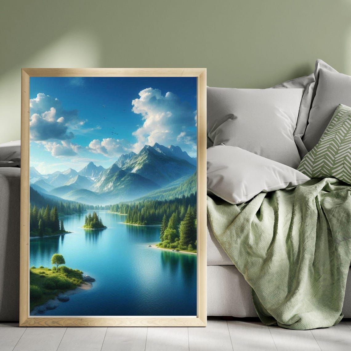 Mountain And Lake Serenity Wall Art Scenic Landscape Print Instant - Image 3