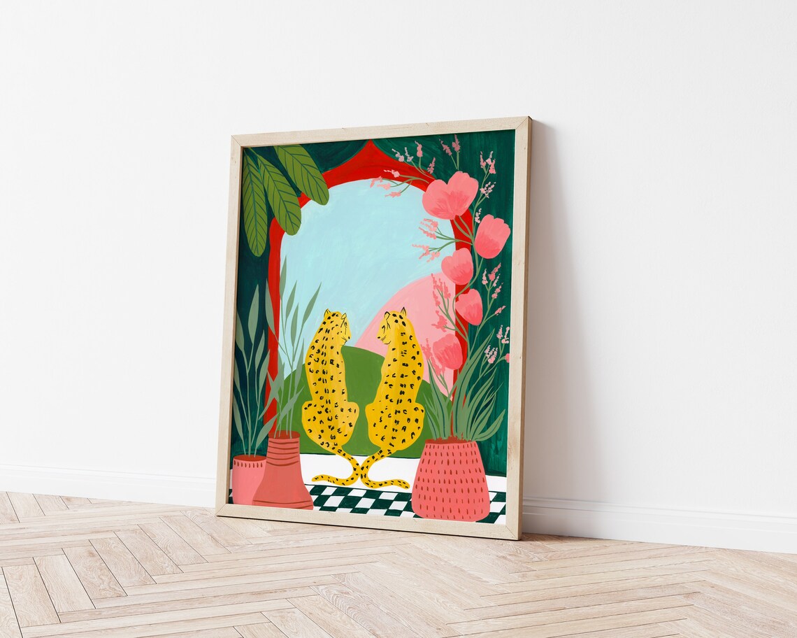 Leopard Tropical Nursery Art Print, Jungle Decor - Image 2