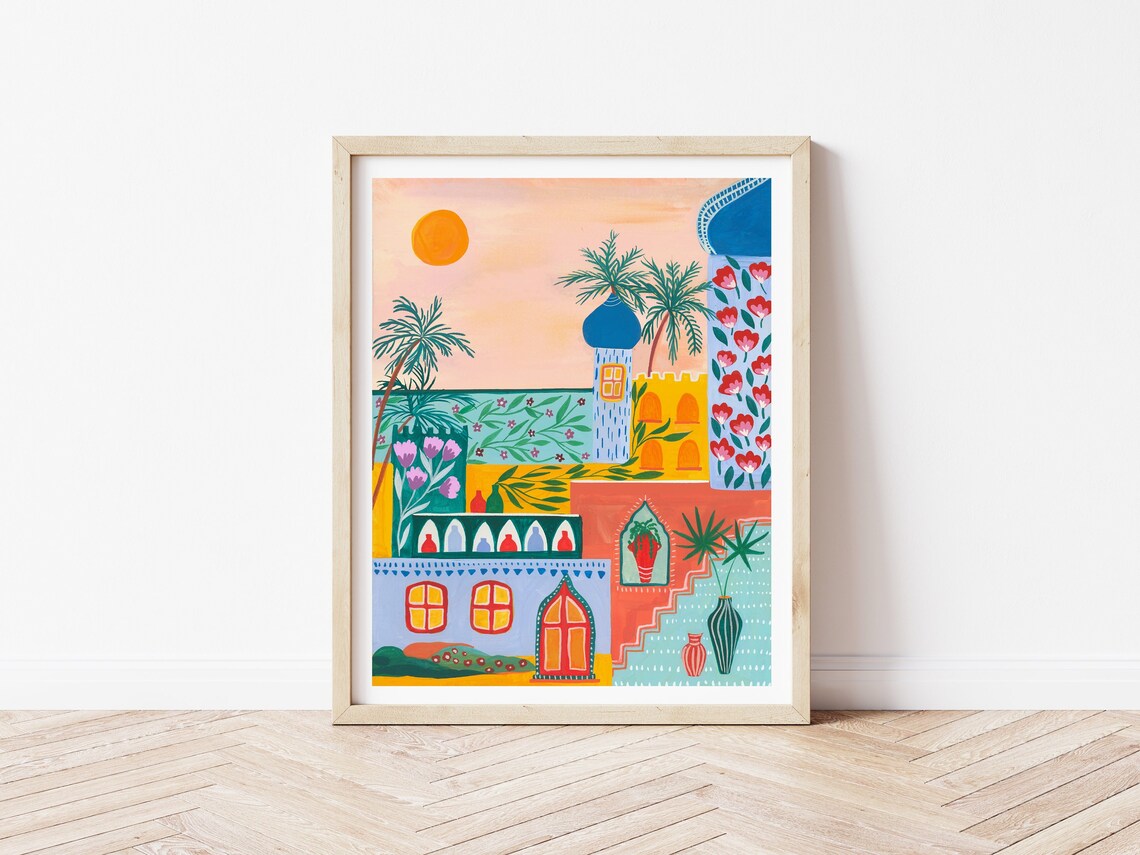 Egyptian Street Art, Egypt Travel Poster Print
