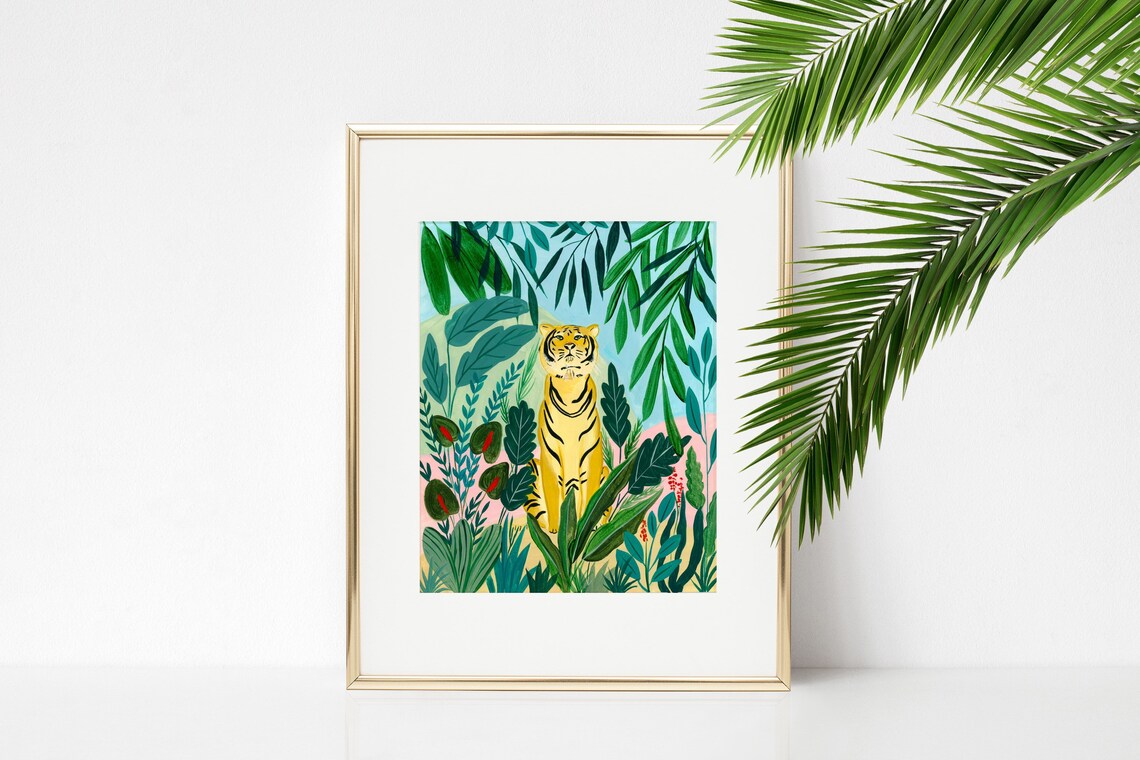 Tiger Safari Animal Art Print, Jungle Nursery Decor - Image 3