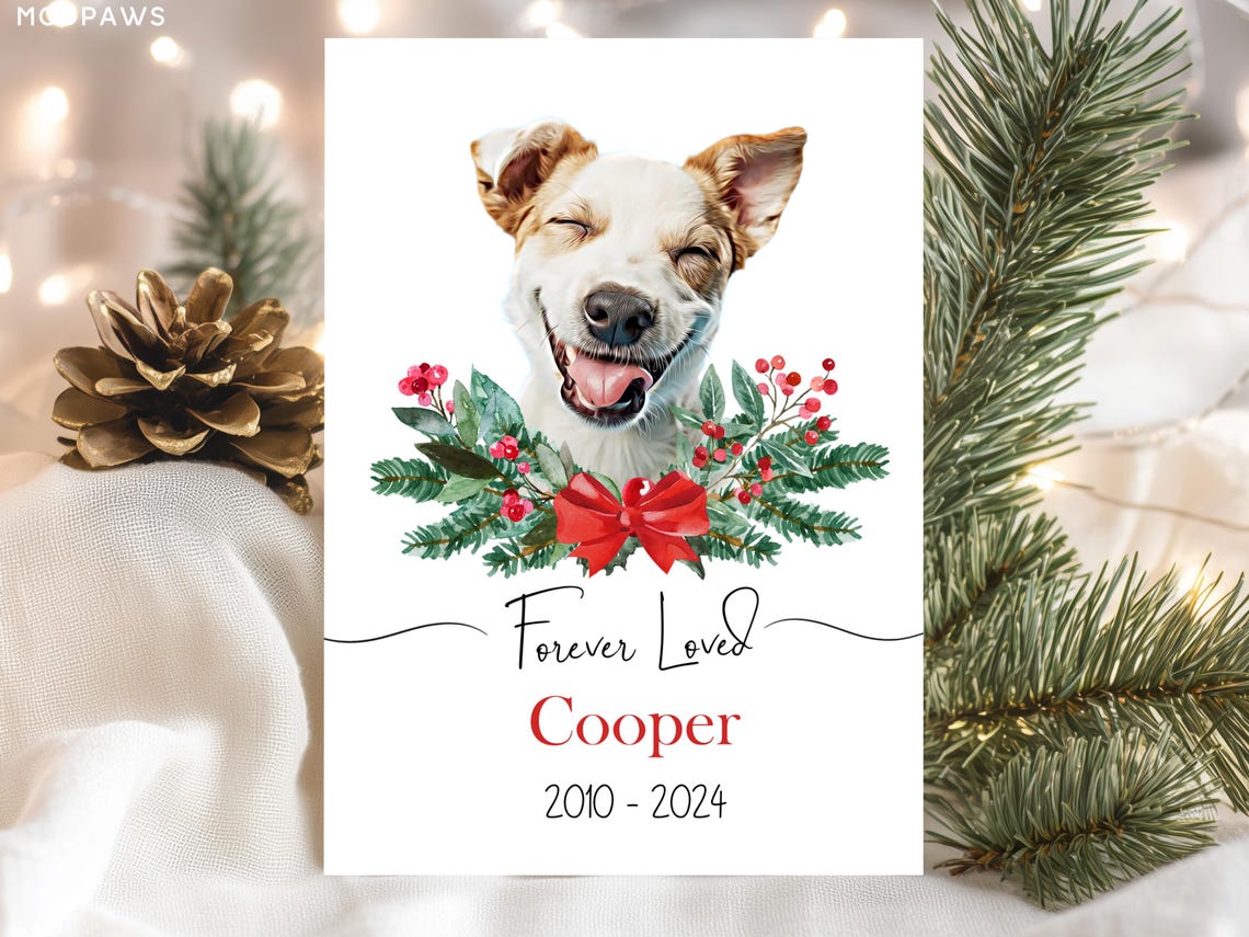 Forever Loved Golden Retriever Pet Memorial Portrait Keepsake Print - Image 2