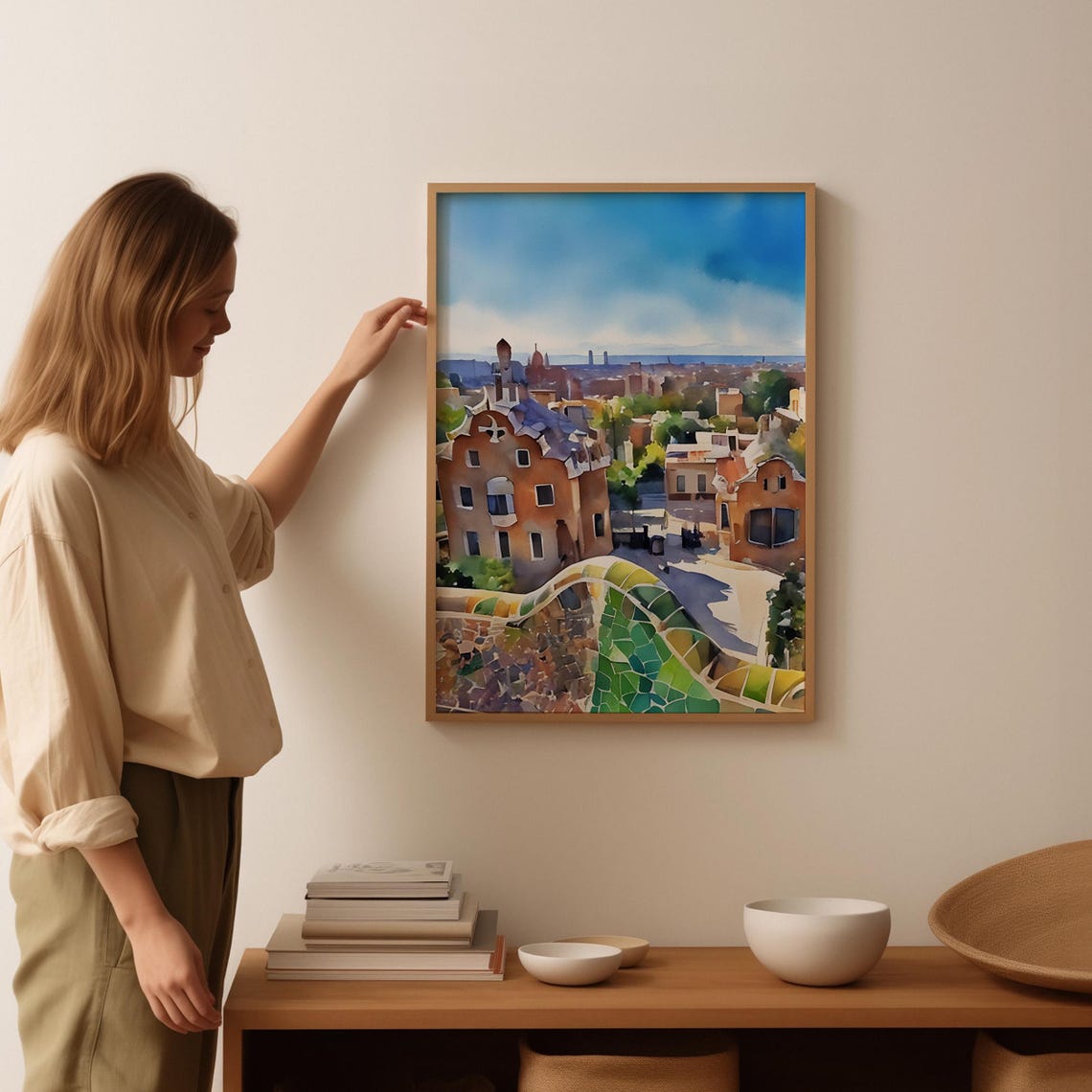 Barcelona Watercolor Art Barcelona Wall Art Barcelona Painting Barcelona Artwork Travel Poster Print Barcelona Art Print Barcelona - Image 3