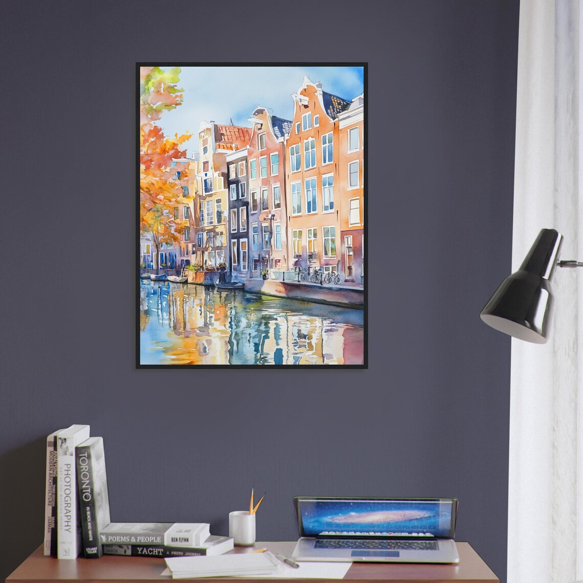 Amsterdam Watercolor Travel Poster, Netherlands Cityscape - Image 2