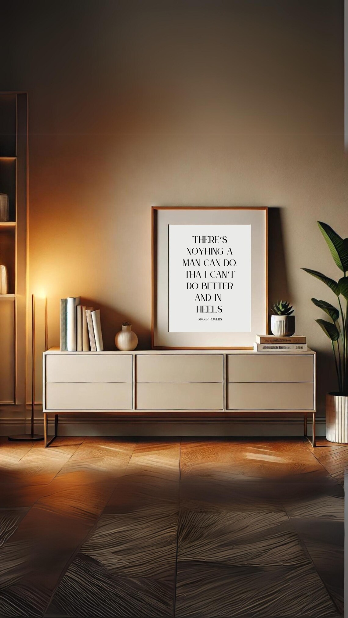 Ginger Rogers Heels Feminist Quote Minimalist Typography Poster - Image 3