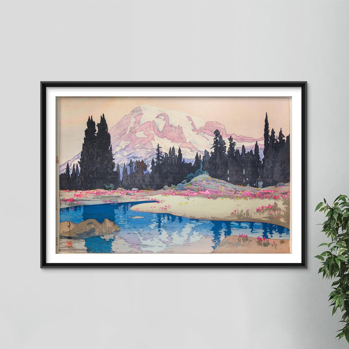 Hiroshi Yoshida Mount Rainier 1925 Ukiyo-E Art Print