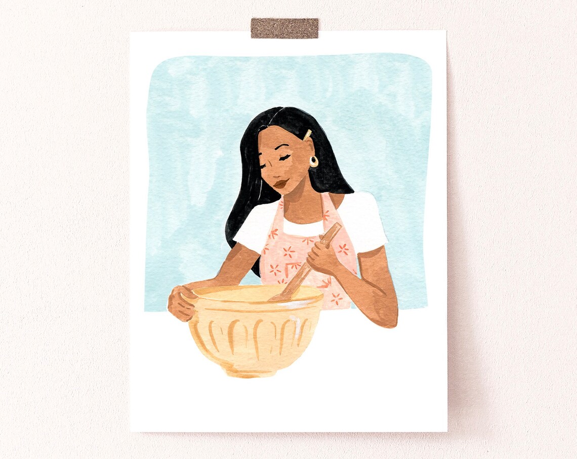 For The Creative Cook Woman Baking Art Print