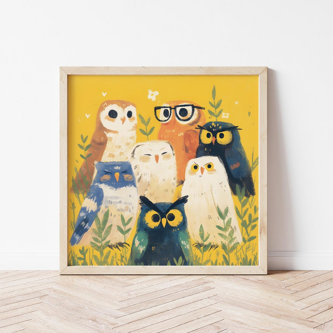 Lovely Owls Illustration Of Owl Nursery Print Of Owls Friends Gifts Of Owl Wall Dcor Of Owl Poster Of Owls Wall Art