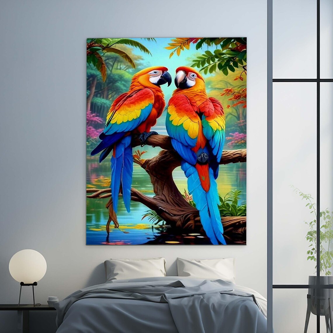 Parrot Tropical Design Glass Wall Art, Wall Decor - Image 2
