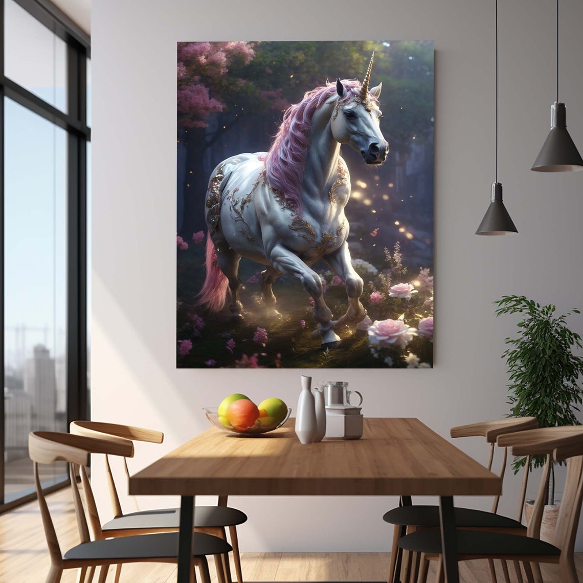 Unicorn Glass Art Horse Art Decor Tempered Glass Wall Art Unicorn Wall Art Glass Art Poster Unicorn Decor Glass Unicorn Wall Hanging - Image 2