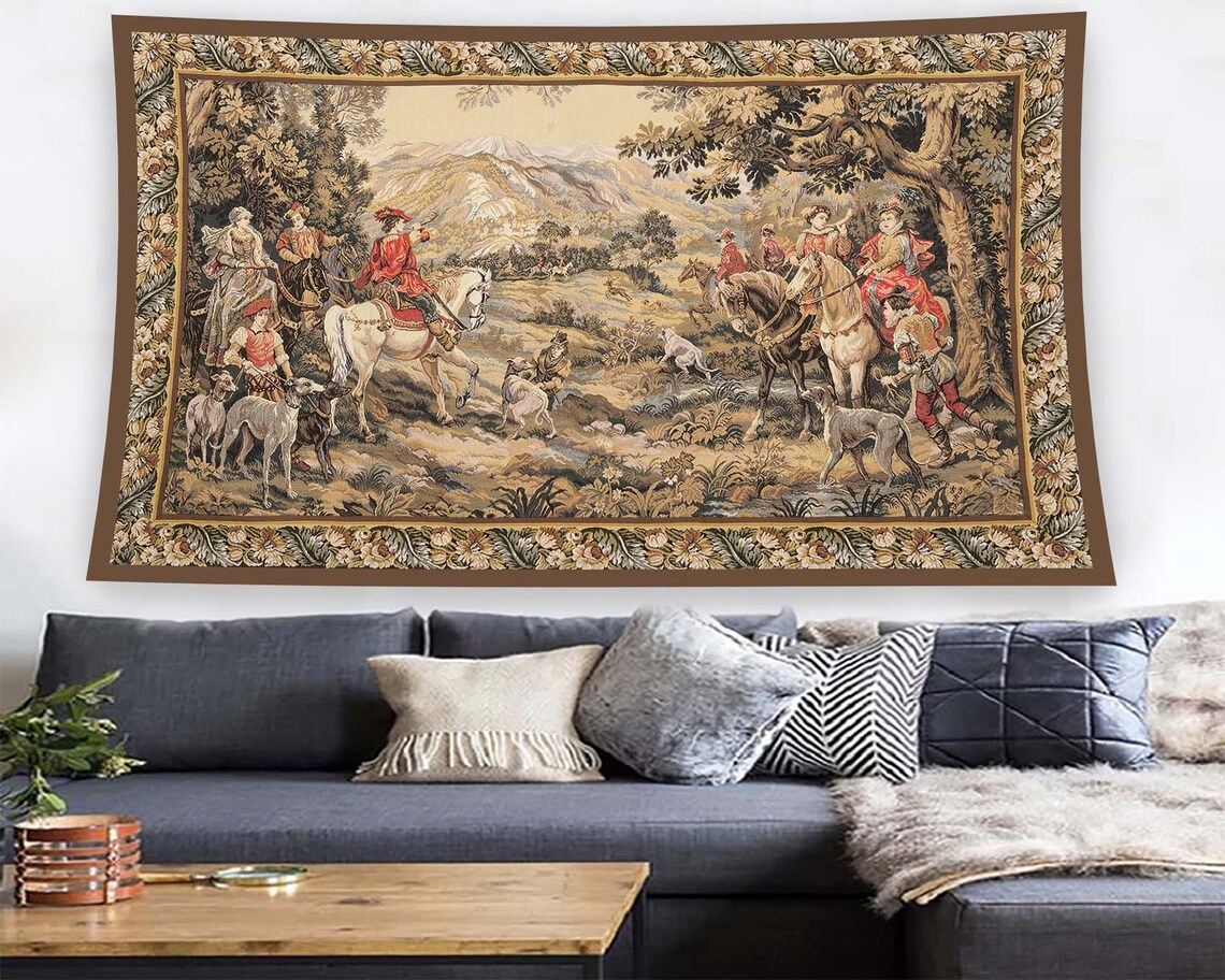 Medieval Hunting Scene Horsemen Hounds Renaissance Castle Poster - Image 2