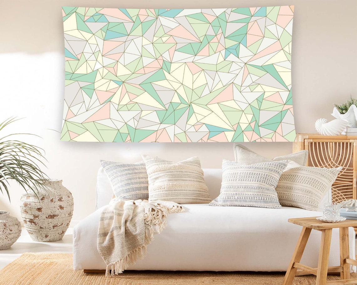 Pastel Geometric Triangle Mosaic Minimalist Modern Abstract Poster - Image 2