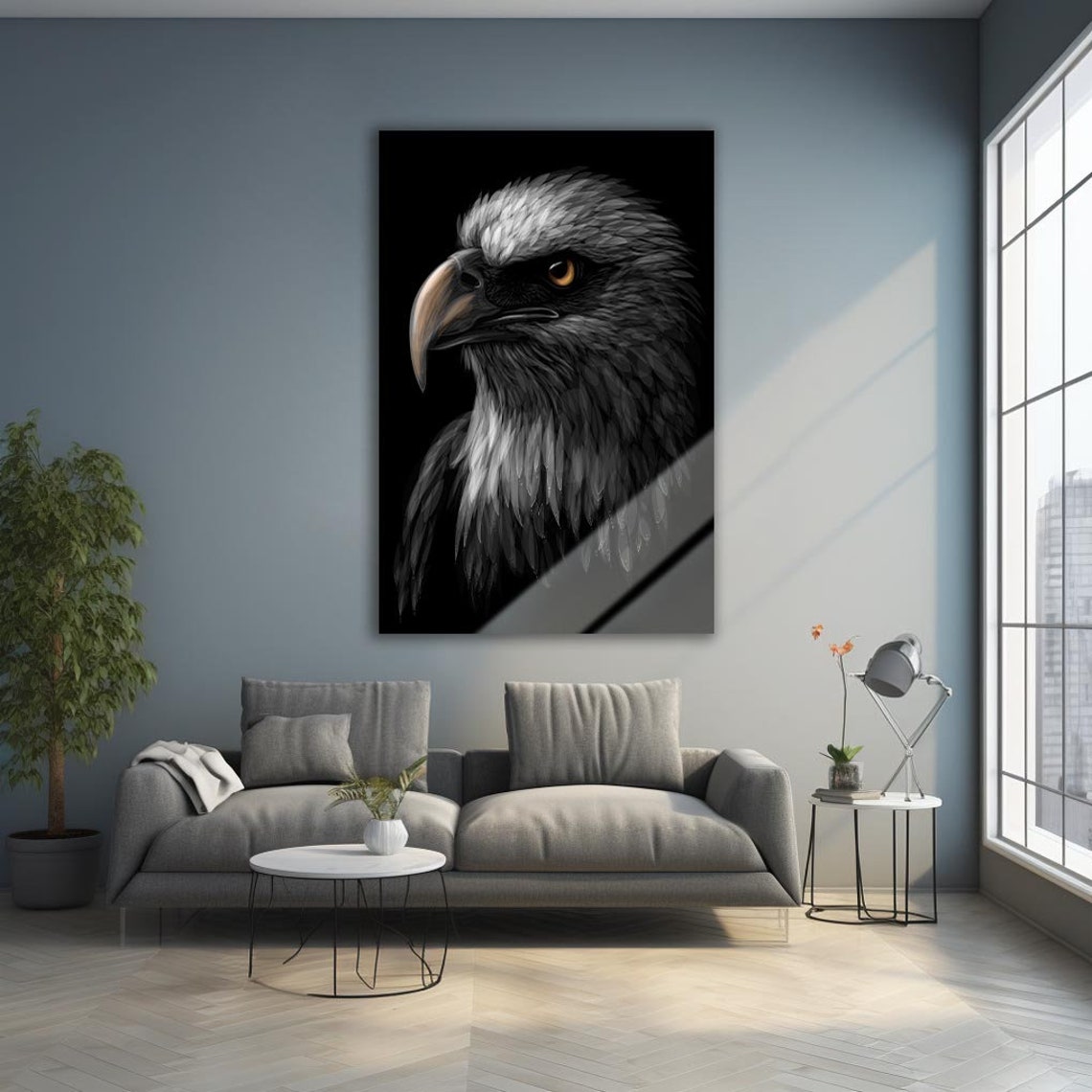 Majestic Black Eagle Head Portrait Amber Eye Wildlife Bird Poster - Image 3