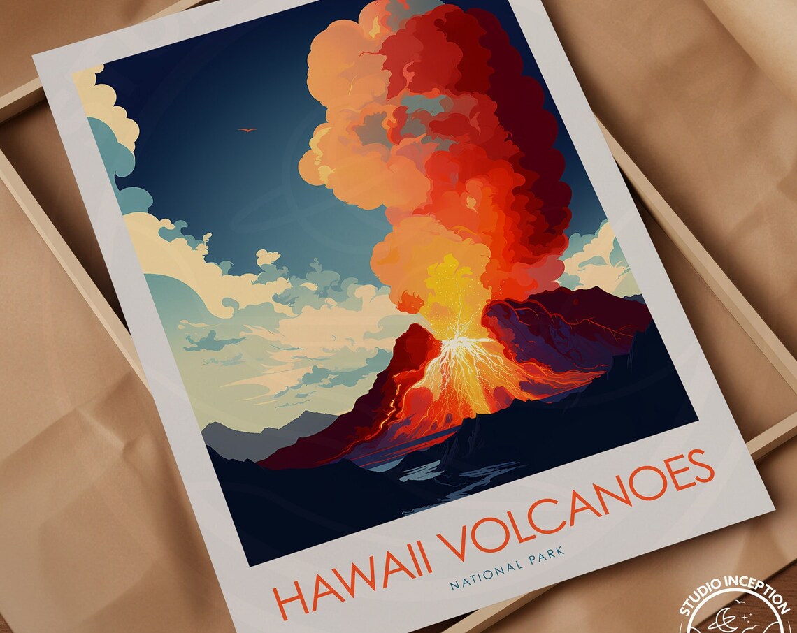 Hawaii Volcanoes Travel Poster, The Big Island - Image 2