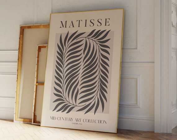 Henri Matisse Exhibition Poster Famous Gallery Wall Art Print Grey Beige Boho Art Print Wall Decor Garden Bedroom Living Room Art