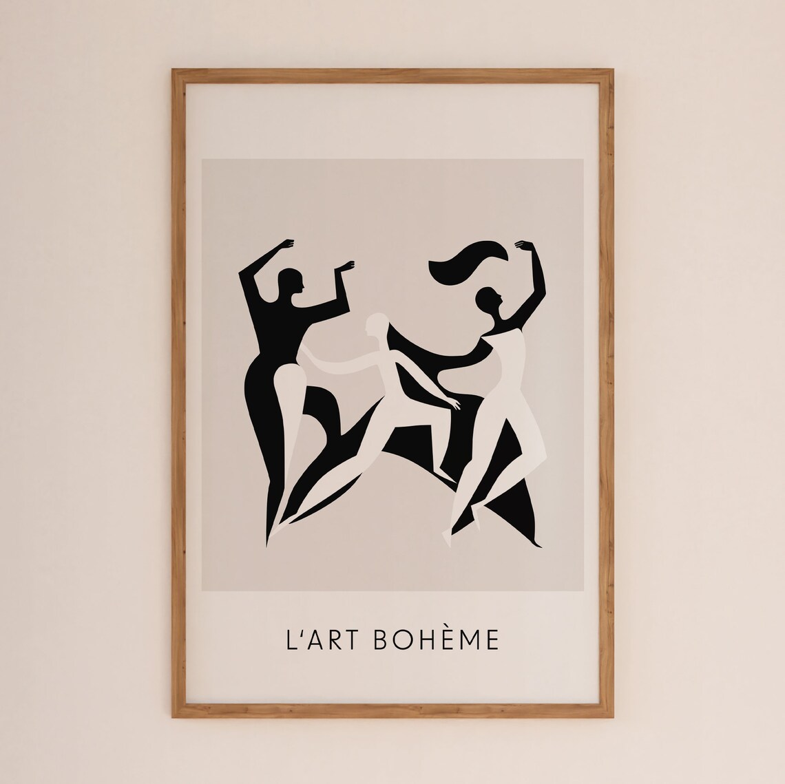 LArt Boheme Black White Dancers Abstract Midcentury Wall Art - Image 3