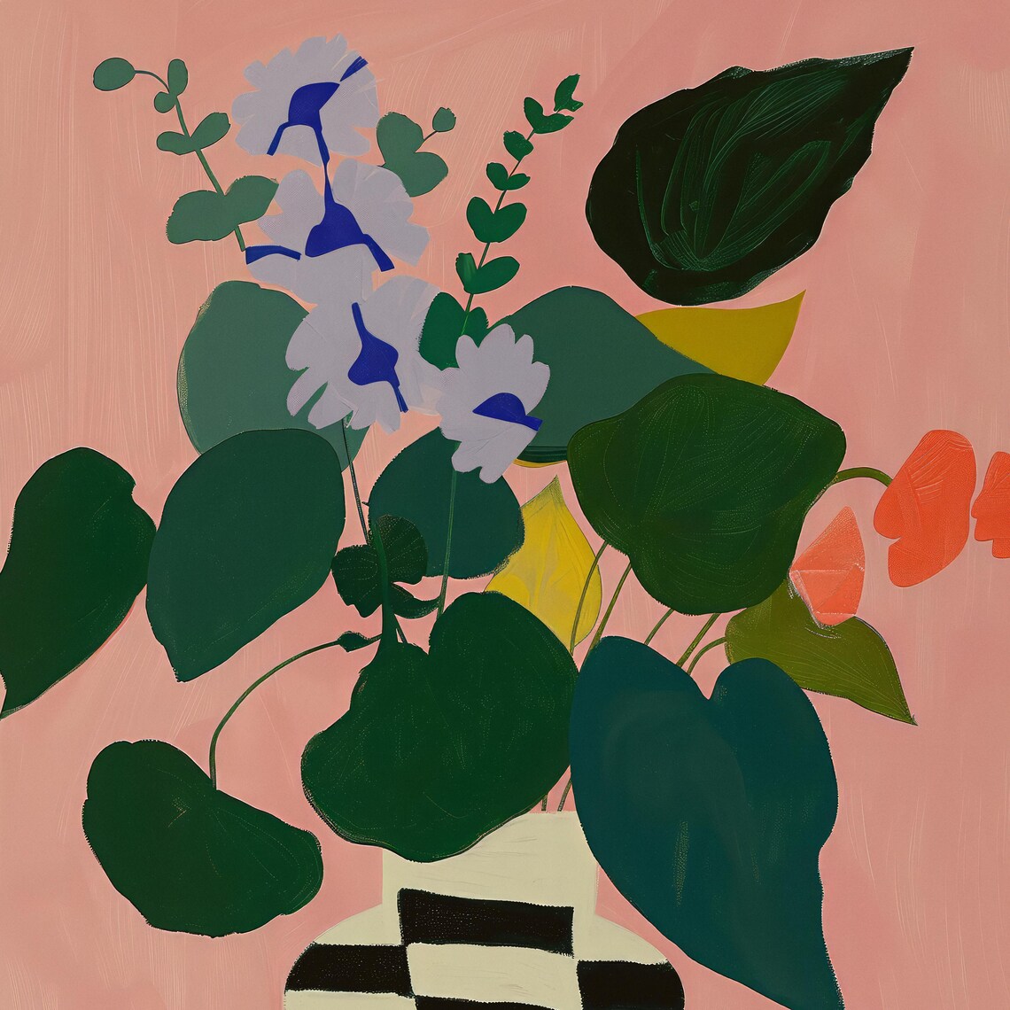 Floral Botanical Illustration, Contemporary Abstract Art - Image 2
