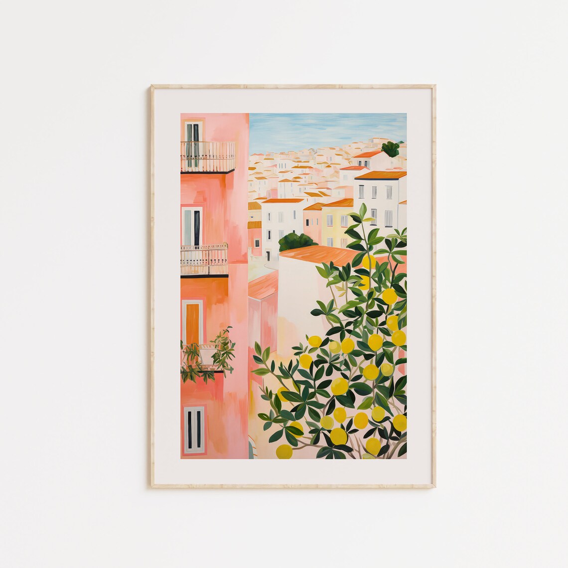 Portugal Travel Wall Art Lemons Art Print Porto Poster Travel Gift Poster Europe Print Housewarming Gift Home Decor Dining Room