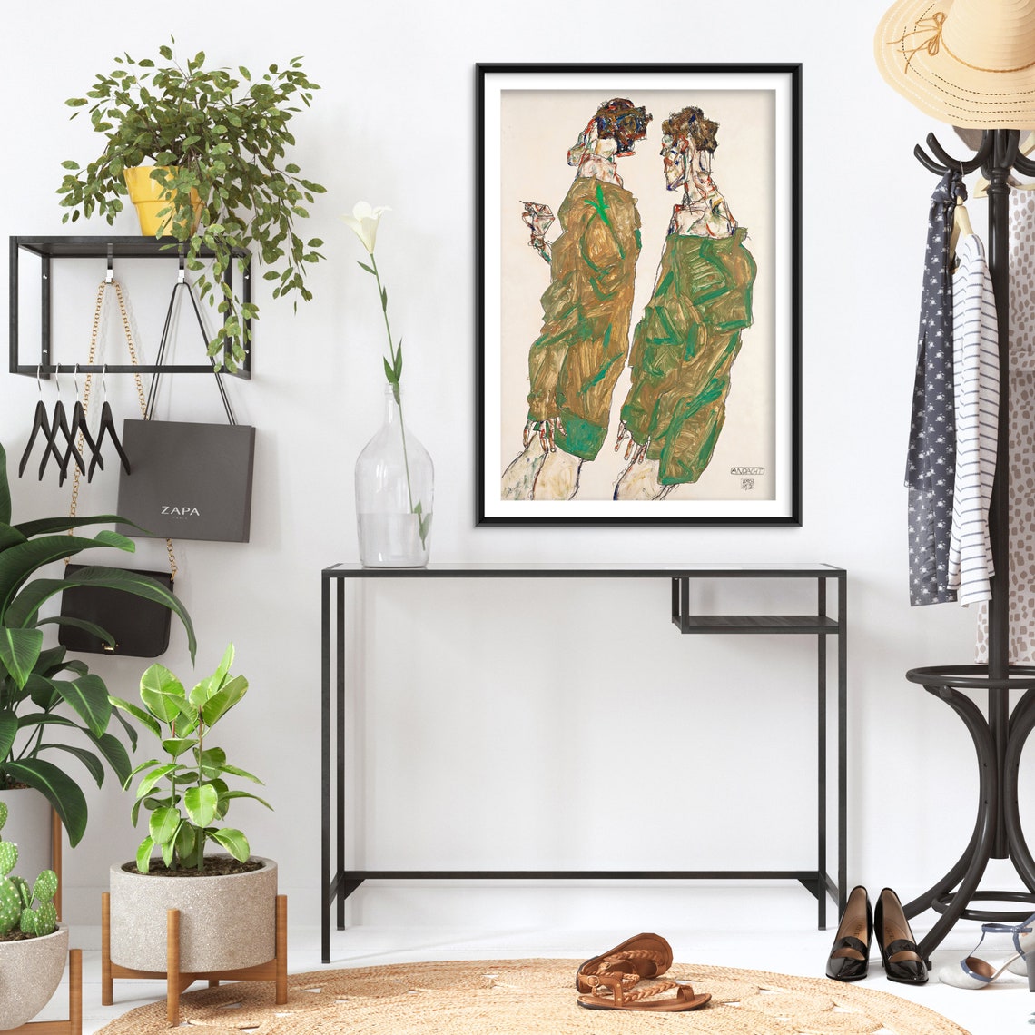 Egon Schiele Devotion 1913 Expressionist Two Figures Art Poster - Image 3