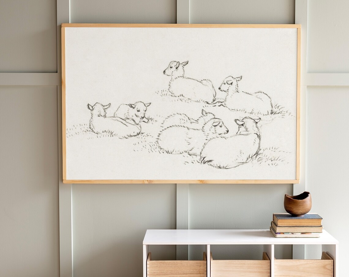 Sweet Little Lambs Nursery Wall Art, Poster Print