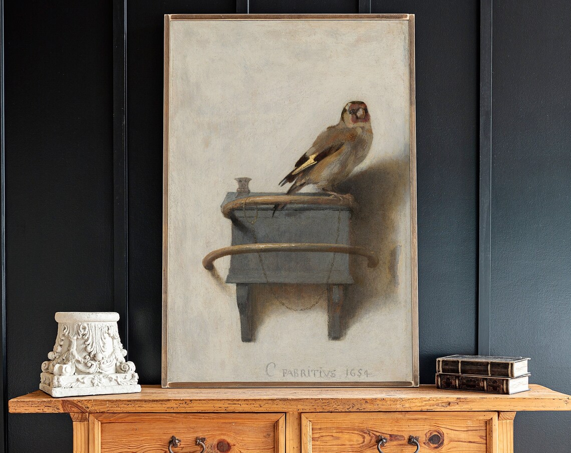 Mid-Century Finch Bird Art Print, French Inspired - Image 3