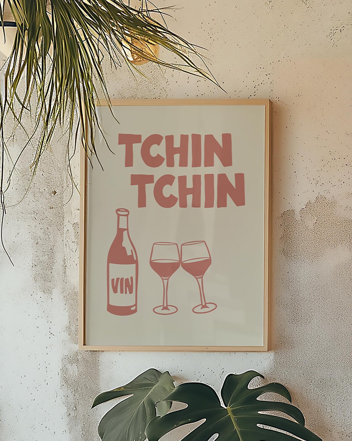 Rose Pink Tchin Tchin French Wine Toast Retro Bar Cart Decor Poster - Image 3