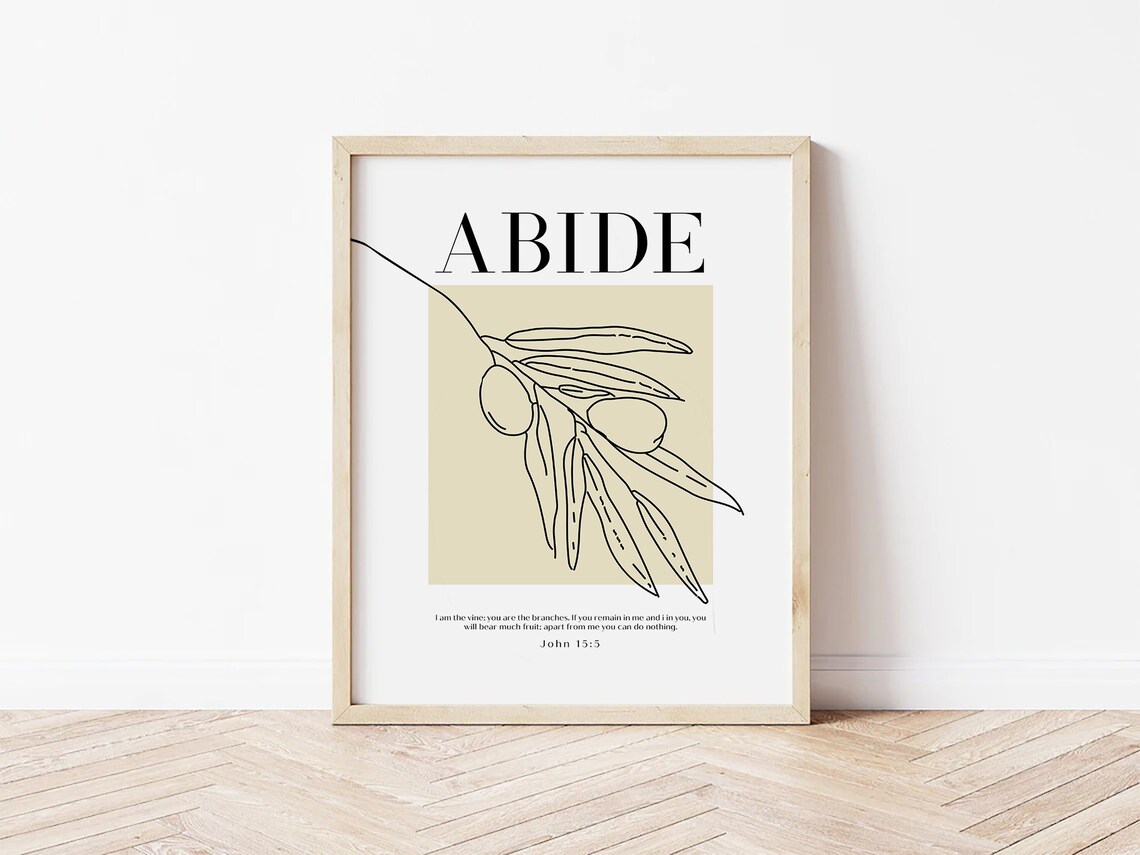 Abide If You Remain In Me John 15:5 Art Print - Image 3