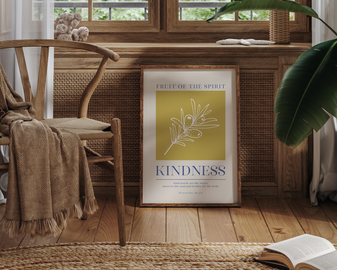 Fruit of the Spirit Kindness Proverbs 16:24 Botanical Art Print - Image 5