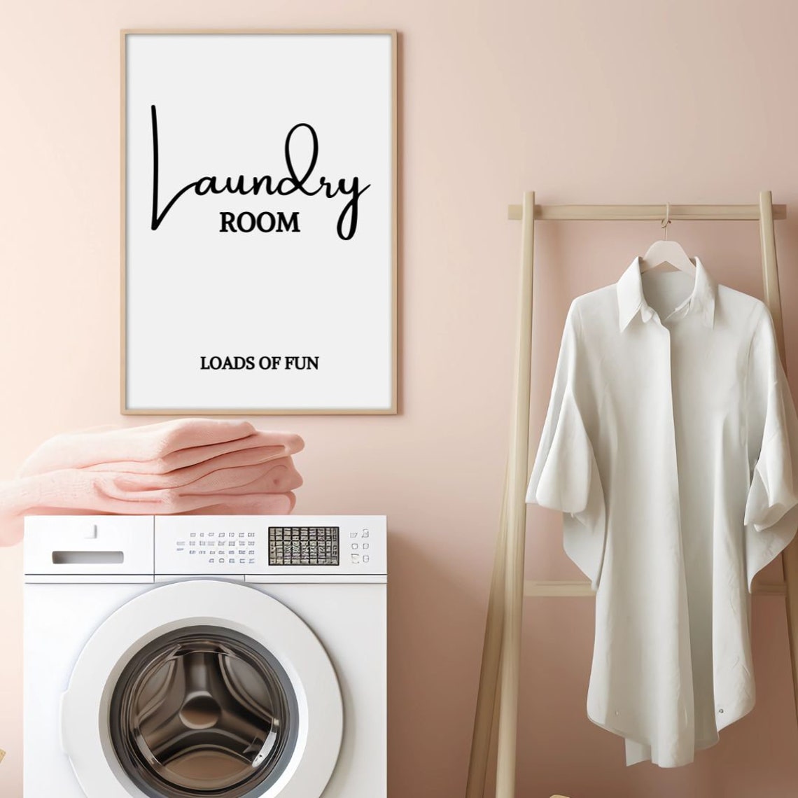 Laundry Room Loads Of Fun Script Typography Wall Decor Poster - Image 3