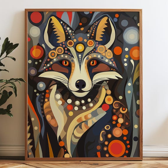 Tribal Fox Art Print, Metis Spirit Animal