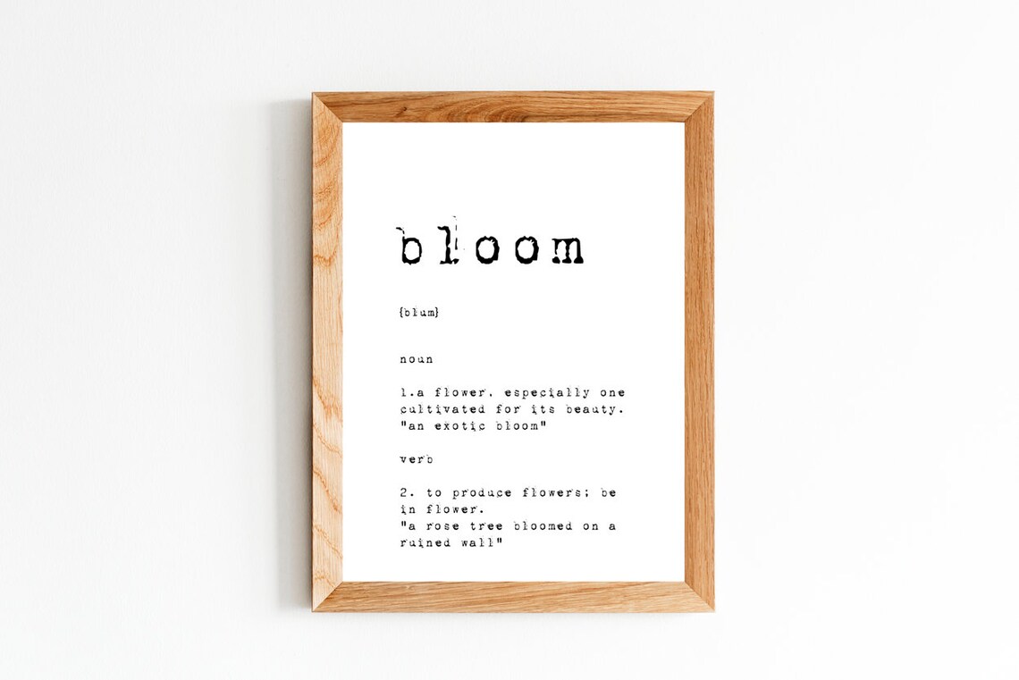 Definition Bloom 8x10 Wall Artword Definitionprint Definitionbotanicalwallartflowerwallartblackandwhitehomewalldecorminimal Print