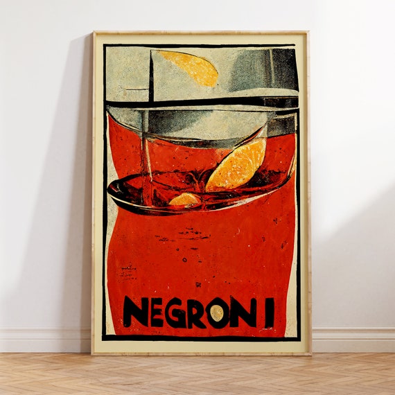 Negroni Vintage Mid-Century Modern Bar Poster