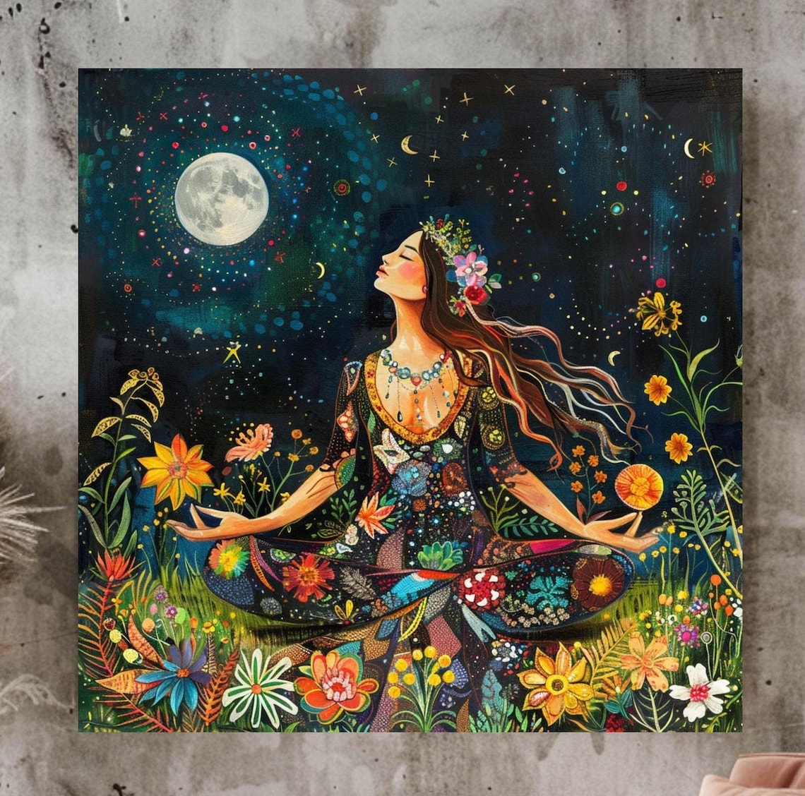Boho Goddess Wall Art, Whimsical Home Decor Poster