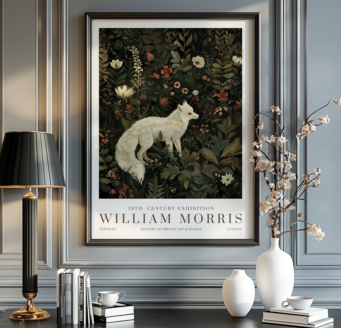 William Morris Fox Vintage Exhibition Poster