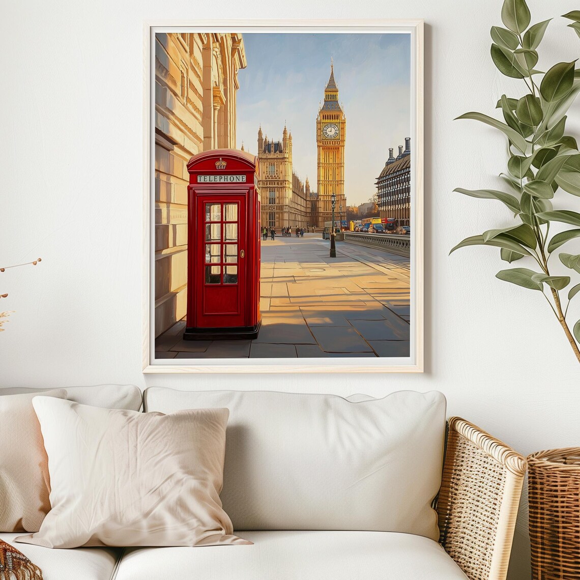 Big Ben Red Telephone Box London Street Classic View UK Poster - Image 2