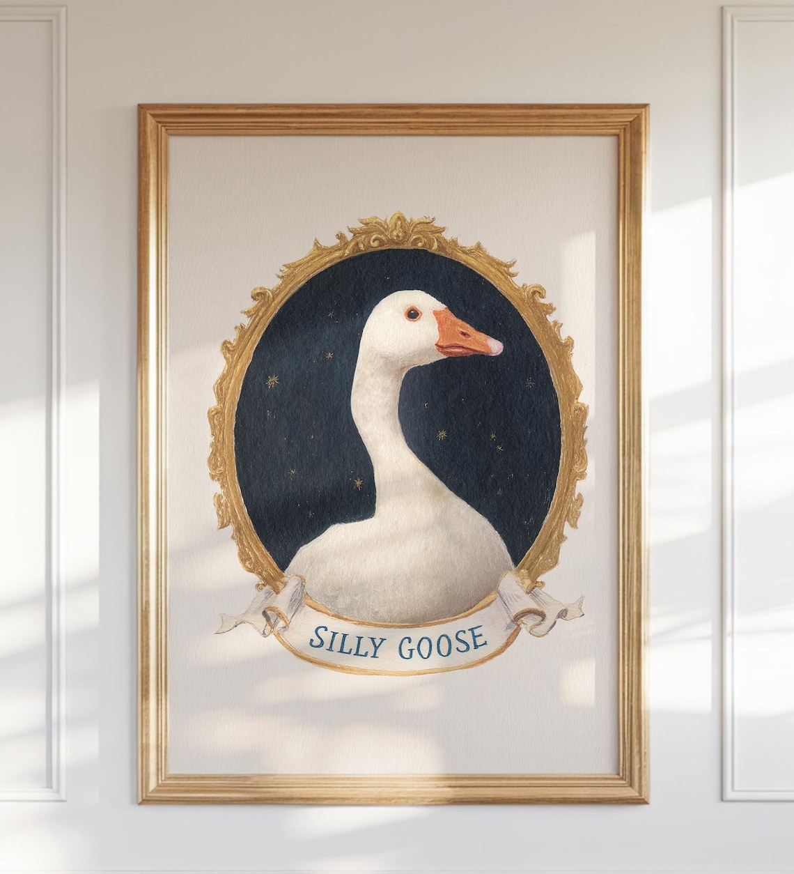 Whimsical Goose Illustration, Nursery Bathroom Kids Art Print