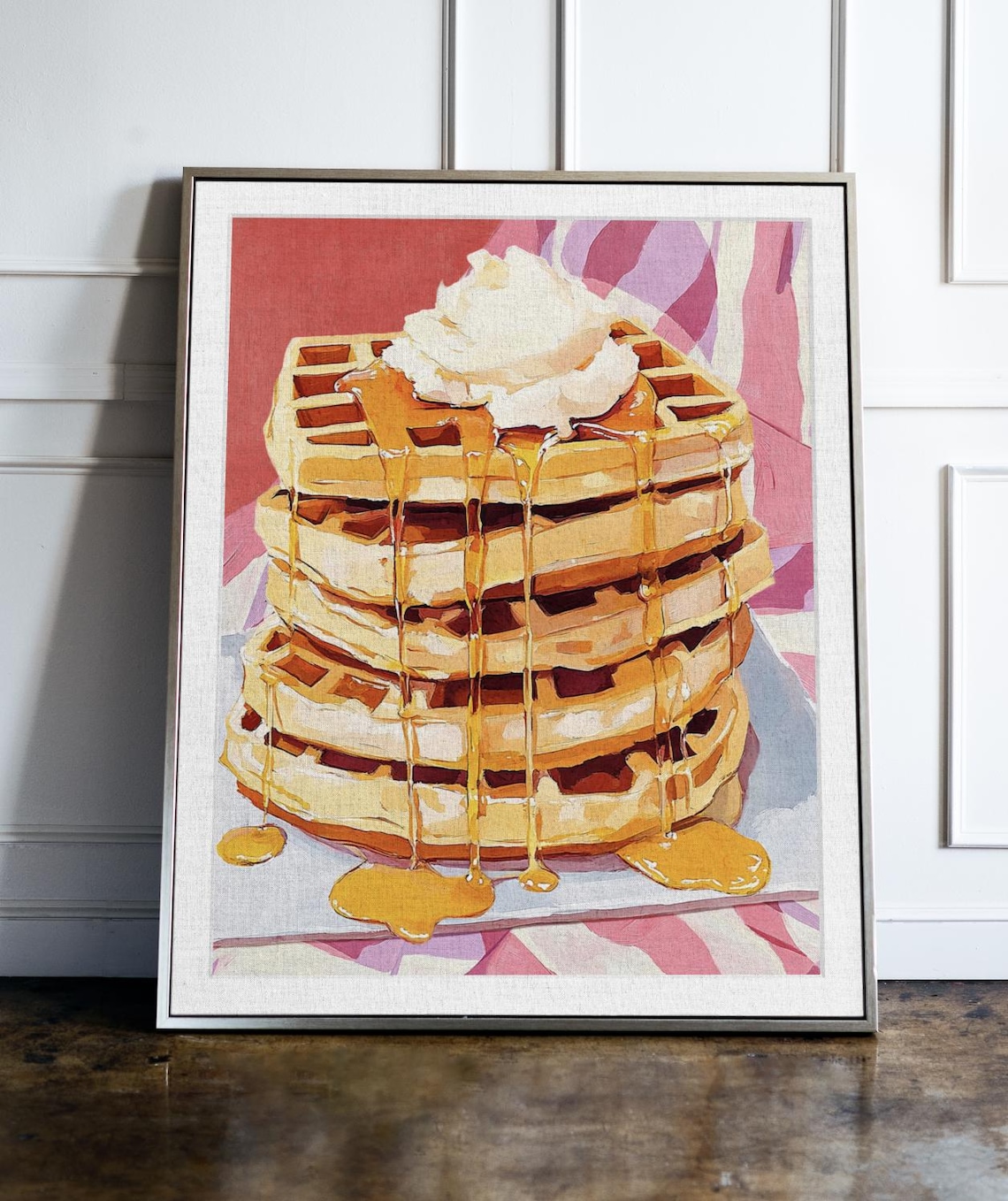 Retro Waffles Art Print, Trendy Kitchen Poster