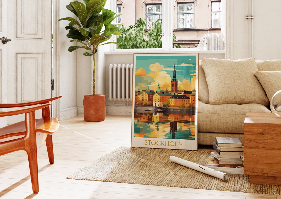 Stockholm Sweden Waterfront Poster with Gamla Stan Reflections - Image 4