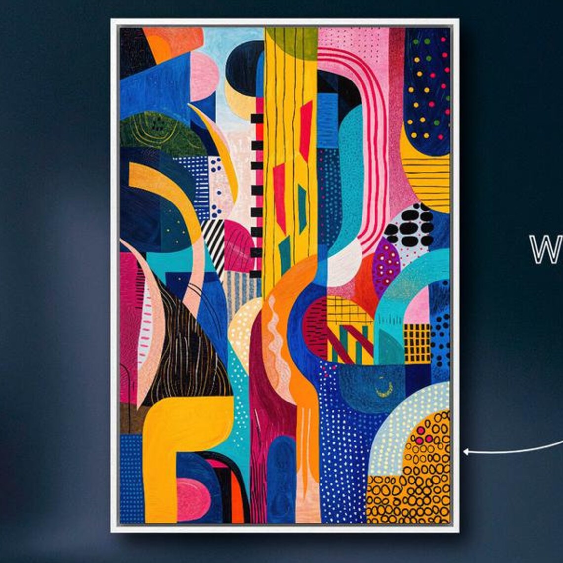 Geometric Shapes Modern Abstract Art Print, Vibrant