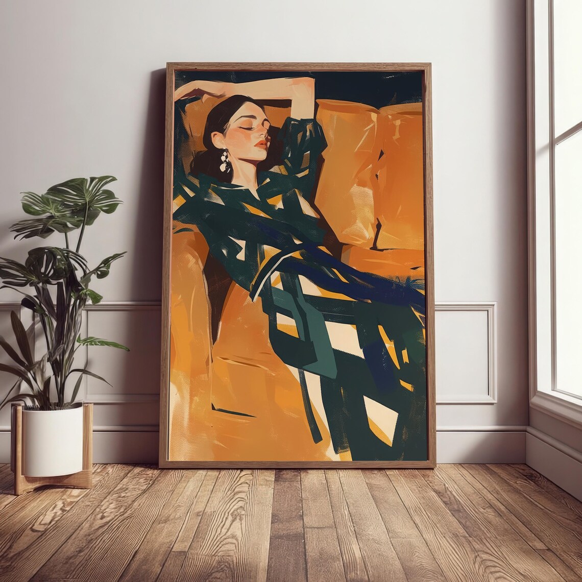 Sleeping Lady, Relaxing Modern Illustration - Image 2