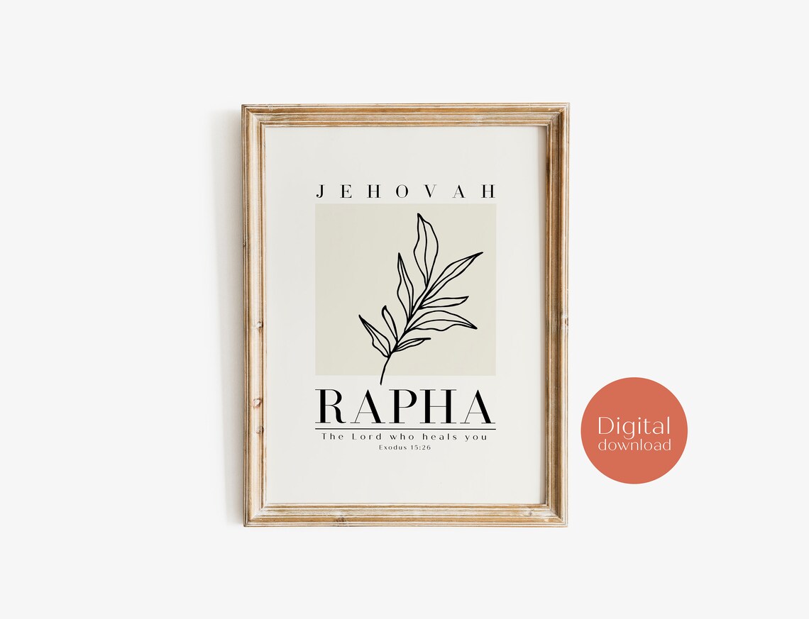 Jehovah Rapha Vintage Bible Verse Art Print - Image 6