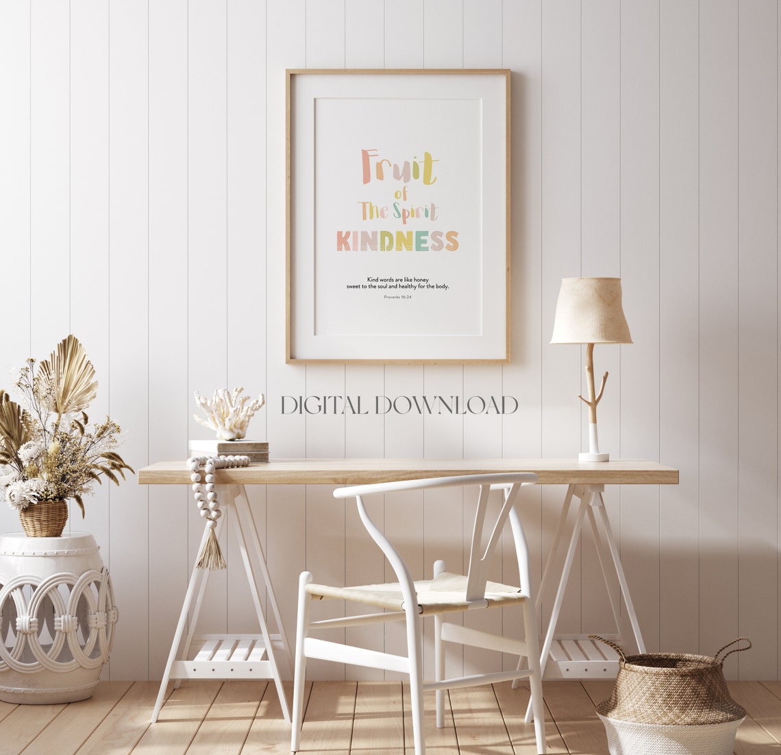 Fruit Of The Spirit Kindness Kids Nursery Room Wall Art Galatians 522 Christian Kids Nursery Church Sunday School - Image 3