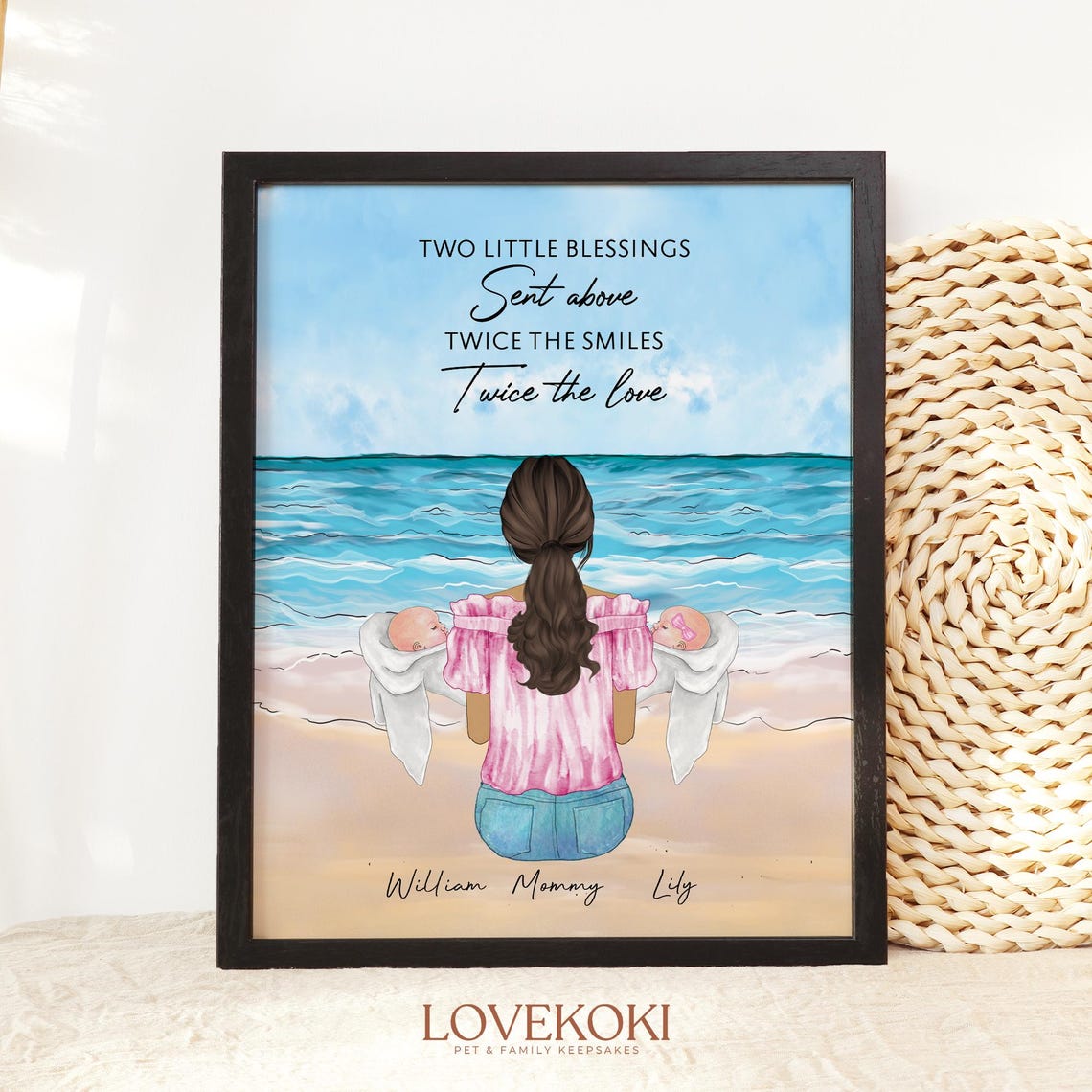 Two Little Blessings Twice The Love Twins Mommy Beach Poster