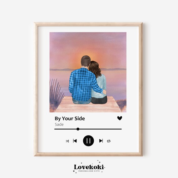 Custom Song Player Couple at Sunset By Your Side Music Poster